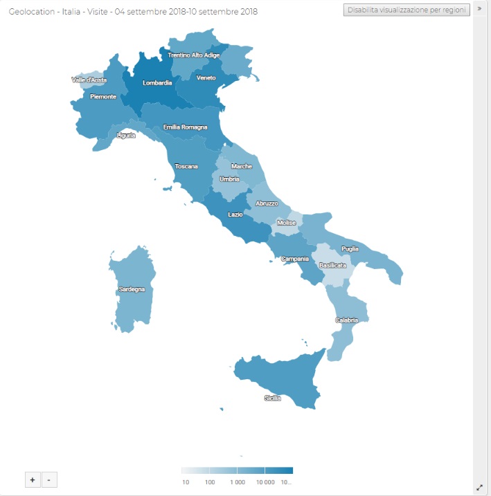 Report ShinyStat - Provenienze - Geolocalizzazione - Italia