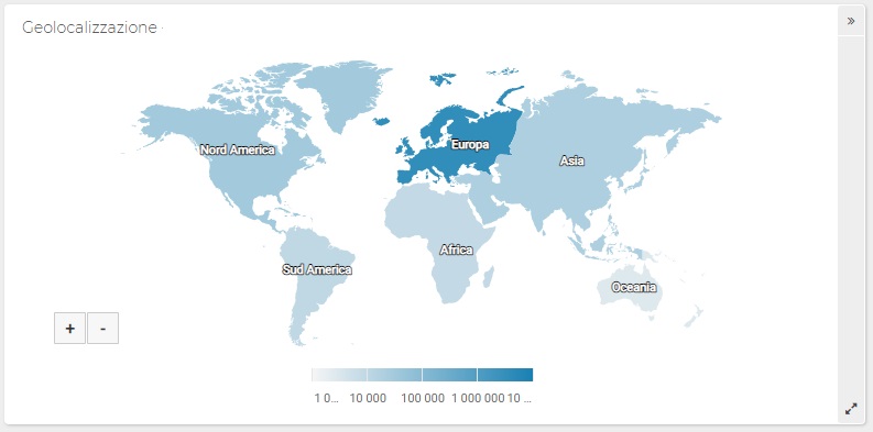 Report ShinyStat Video Analytics - Geolocalizzazione degli accessi ai video (Mappa)